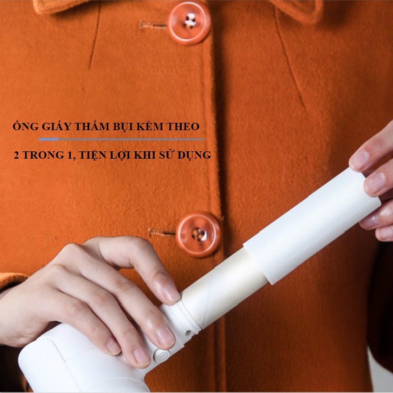 Máy cắt lông xù quần áo, xơ len đa năng 2 trong 1, cắt xơ, hút bụi, không dây sạc pin nhỏ gọn tiện lợi