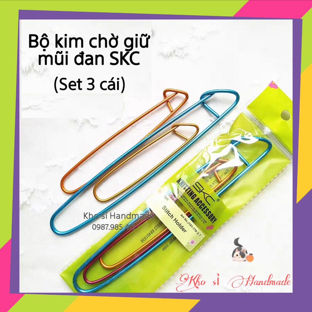 Bộ 3 kim chờ - Kim giữ mũi đan loại tốt - Hàng Chính Hãng SKC