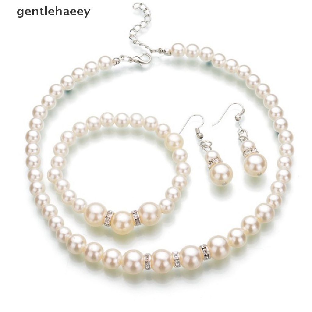 Bộ Trang Sức Đính Ngọc Trai Nhân Tạo Thời Trang Dành Cho Nữ