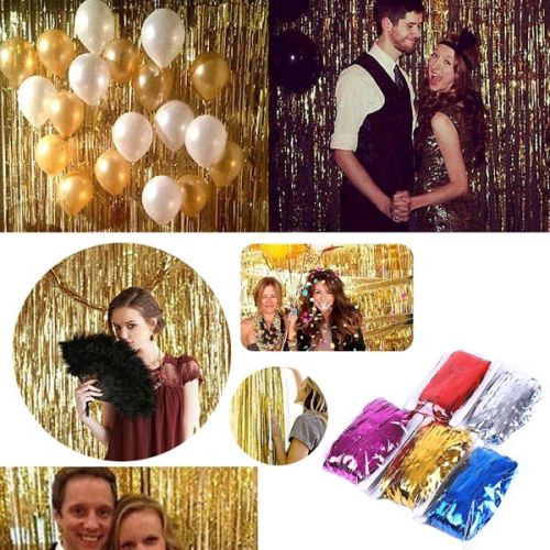 Rèm ánh kim phối tua rua nhiều màu sắc