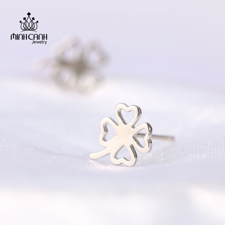 Bông Tai Cỏ 4 Lá Bạc Loại Rỗng - Minh Canh Jewelry