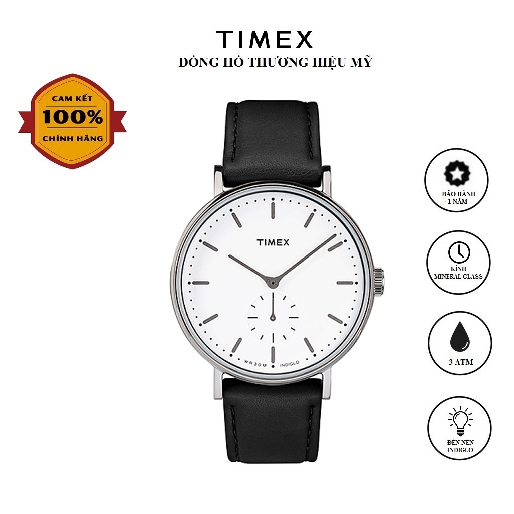 Đồng hồ Nam Timex Fairfield TW2R38000 Dây Da - Chính Hãng