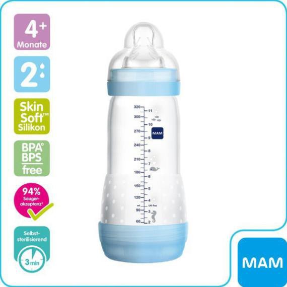 Bình sữa chống đầy hơi Mam Đức 160ml &amp; 260ml &amp; 320ml