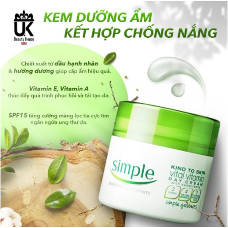 Kem Dưỡng Ban Ngày Simple Kind To Skin Vital Vitamin Day Cream 50ml