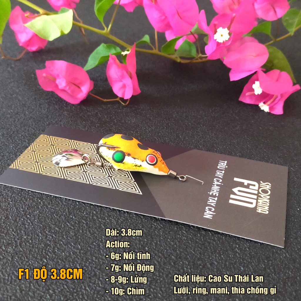 Mồi câu nhái hơi F1 độ, phiên bản giới hạn, dài 3.8cm, nguyên liệu nhập khẩu Thái Lan