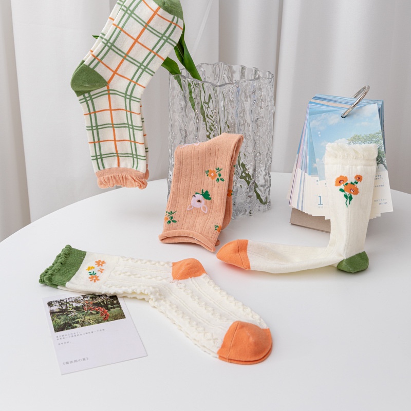 Vớ WAFNHA D29 cotton in họa tiết dễ thương xinh xắn dành cho bé gái