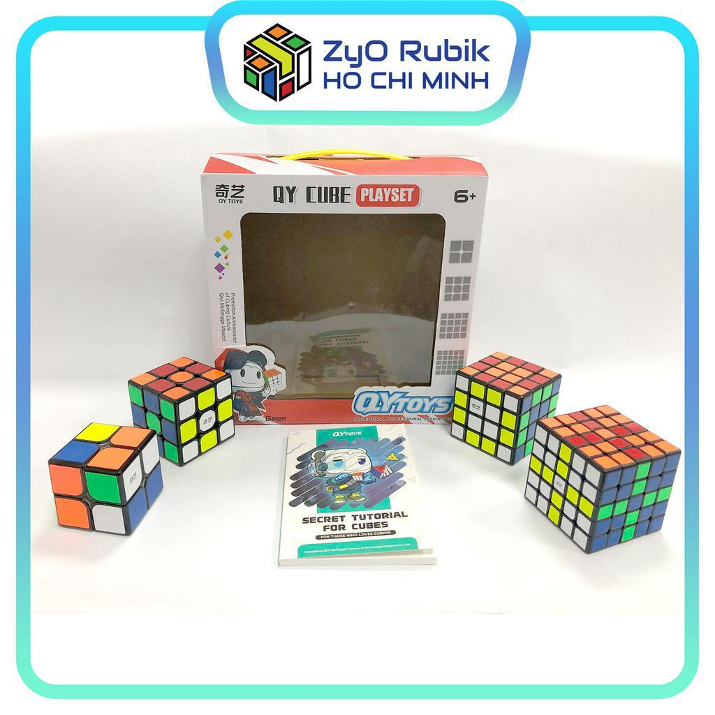 Combo Rubik Viền Đen Sticker - Qiyi Set 1 - Đồ Chơi Phát Triển Trí Tuệ - Zyo Rubik Hồ Chí Minh