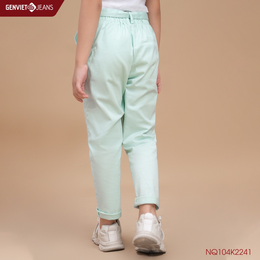 Quần Kaki Bé Gái Thời Trang Genviet Cạp Chun Cách Điệu NQ104K2241