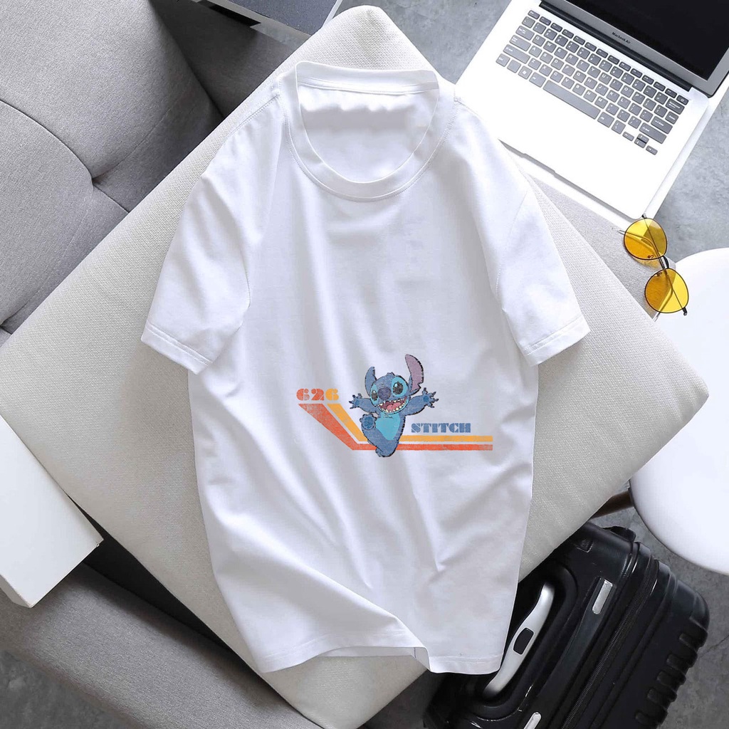 Áo thun tay ngắn dán hình stitch cute hàng mới cập bến