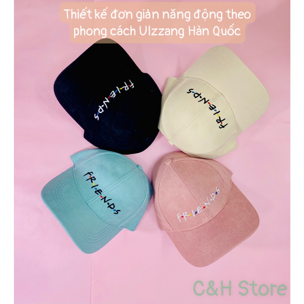 Mũ lưỡi trai nam nữ, nón kết thêu chữ FRIENDS form unisex phong cách Ulzzang Hàn Quốc cá tính năng động NVN25