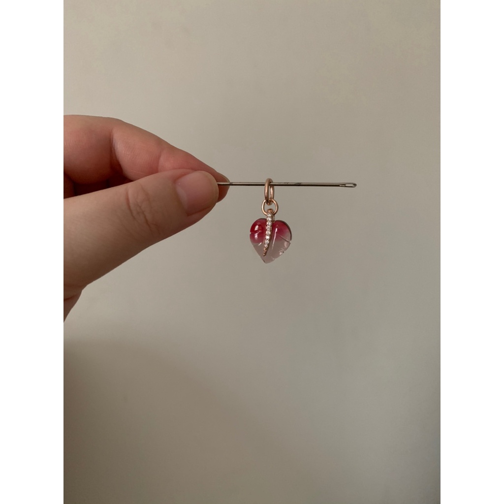 Mặt Dây Chuyền Hình Chiếc Lá Màu Hồng Murano
