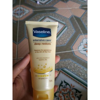 Dưỡng thể Vaseline Intensive care Deep Restore - 75ml - Vàng