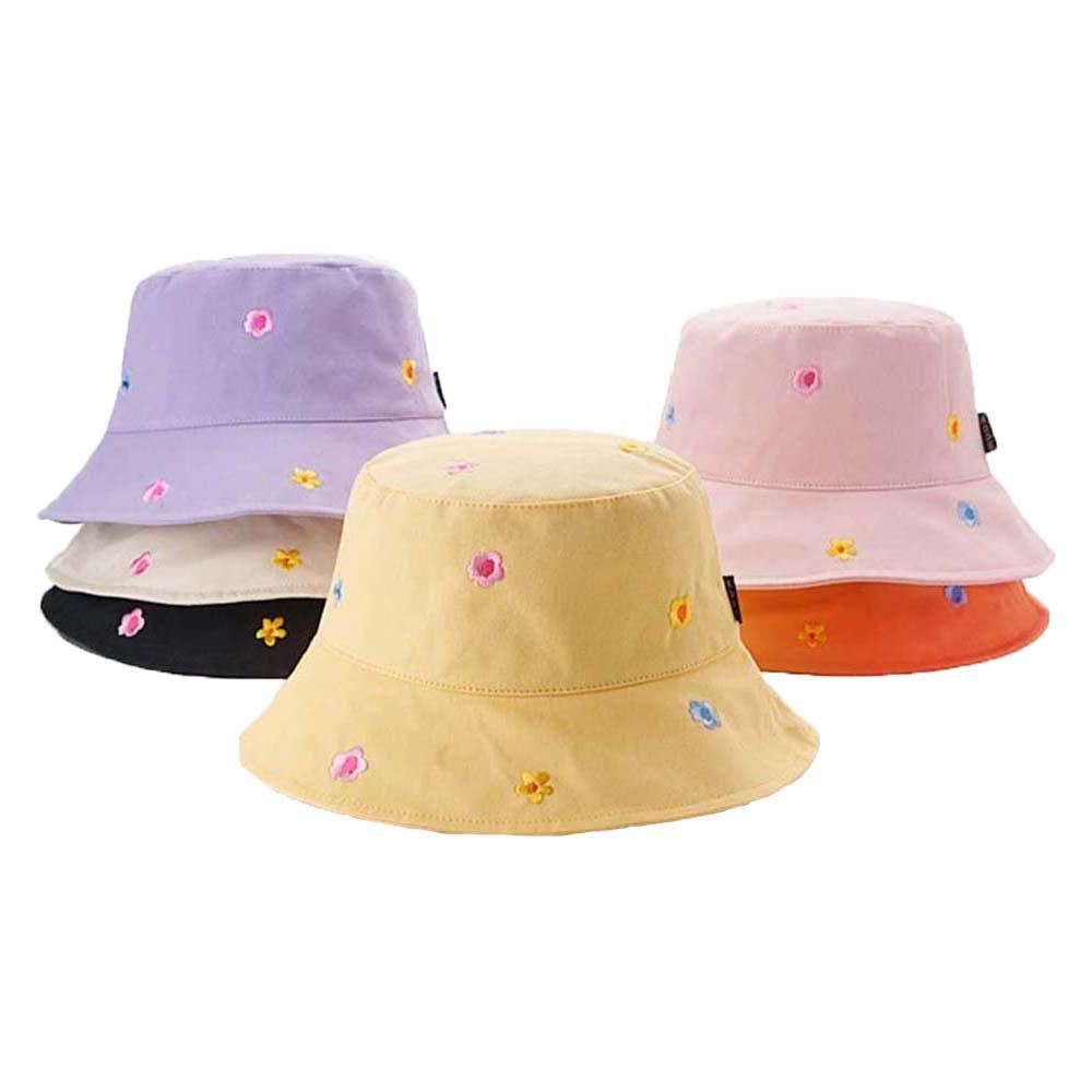 Nón Bucket Chất Liệu Cotton Thêu Hoa Phong Cách Hàn Quốc Cho Nữ