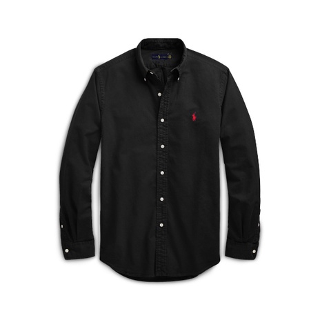 Áo Sơ Mi Cotton Dài Tay Màu Trơn Phong Cách Doanh Nhân Thời Trang Ralph Lauren Cho Nam