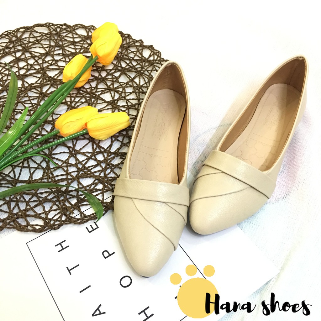 Hình thật_Giày bệt búp bê nữ da mềm xếp li xinh xắn