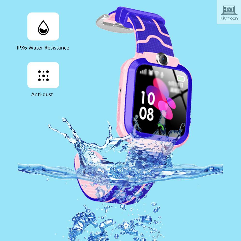 S15A Multifunctional Kids Children Smart Watch Tracker Intelligent Band Sensitive 1.44" Touch Screen Compatible for Android/ IOS Phone System Chat Call Camera Alarm Clock LBS Positioning IP67 Water Resistance for Present Gift