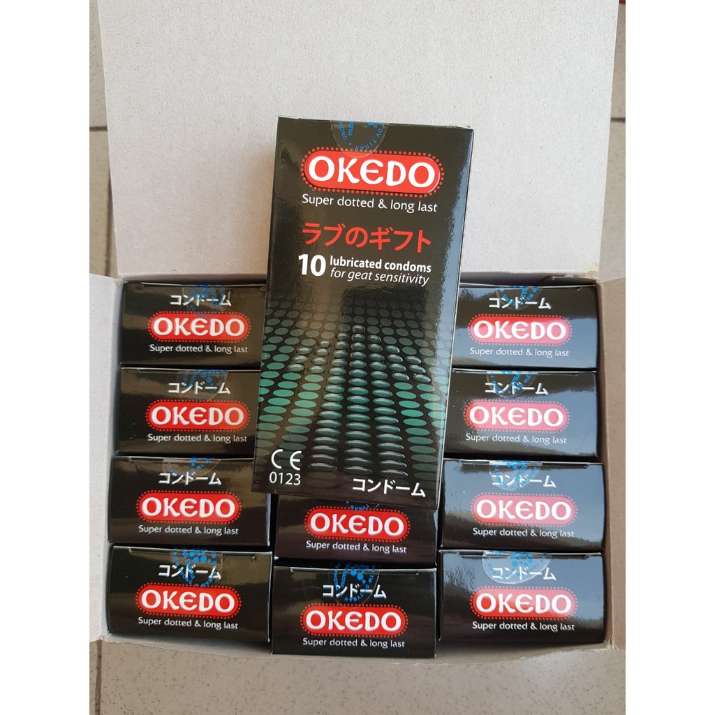 Bao cao su OKEDO 10 - gai nổi - kéo dài thời gian(hộp 10 cái)[cam kết che tên sản phẩm khi giao]