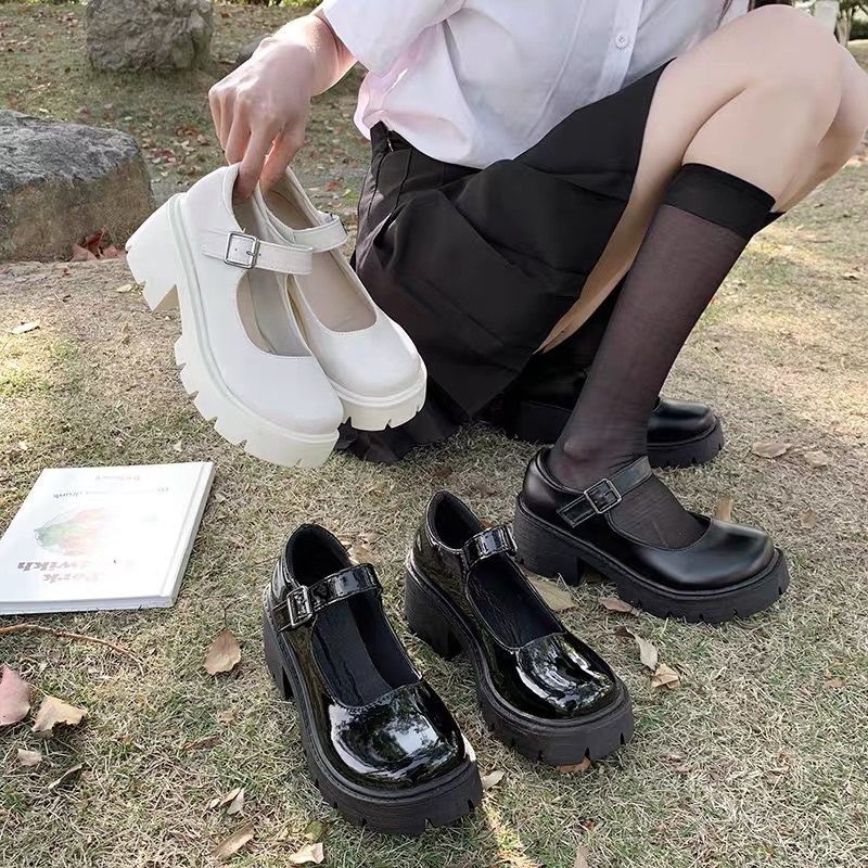 (HÀNG CÓ SẴN) Giày lolita trơn quai ngang cao gót BIG SIZE 35-42
