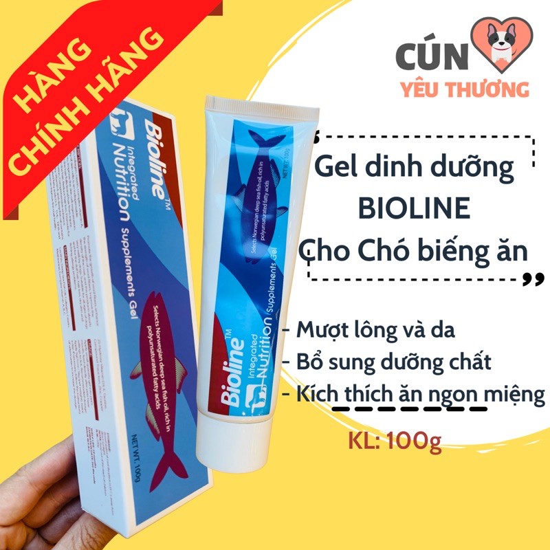 Gel Dinh Dưỡng BIOLINE cho Chó Biếng Ăn 100g | Gel mượt lông và da cho Chó Bioline