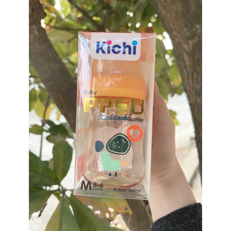 Bình Sữa Kichilachi PPSU Cổ Rộng 160/260ml Núm Ti Siêu Mềm