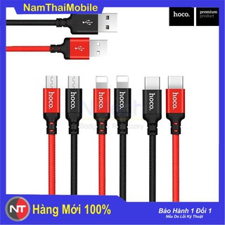 Cáp Sạc Lightning Micro USB Hoco X14 Cho iPhone và Android Siêu Bền - Hàng Chính Hãng
