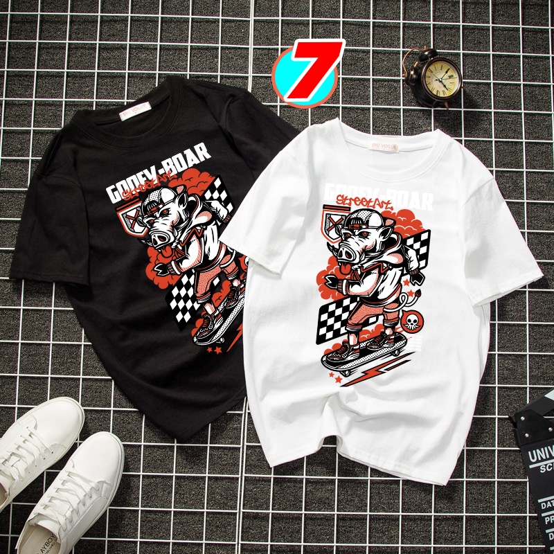 Áo thun Unisex tay ngắn in 3d chi tiết  - vải cotton Tay lỡ form rộng oversize streetwear