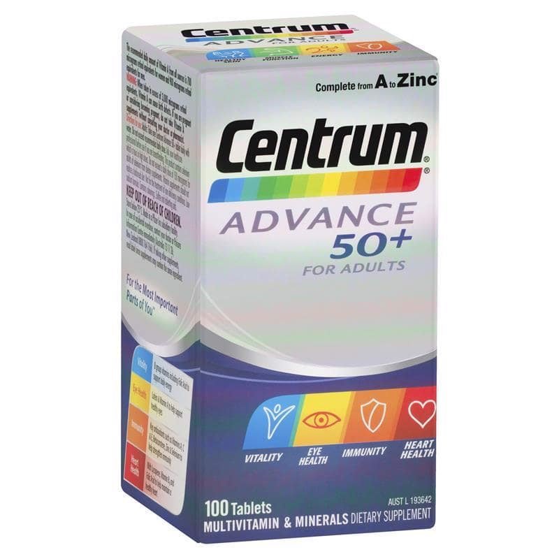 Vitamin tổng hợp Centrum Advance For Adults 50+ dành cho người lớn tuổi 100 viên