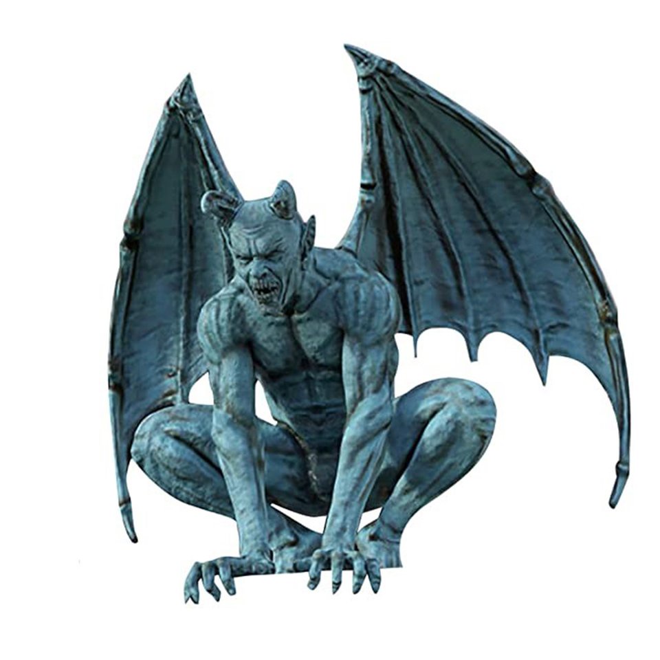 Tượng cổ điển bằng nhựa Gargoyle Tượng ma quỷ Đôi cánh thiên thần Tượng điêu khắc quái vật dơi