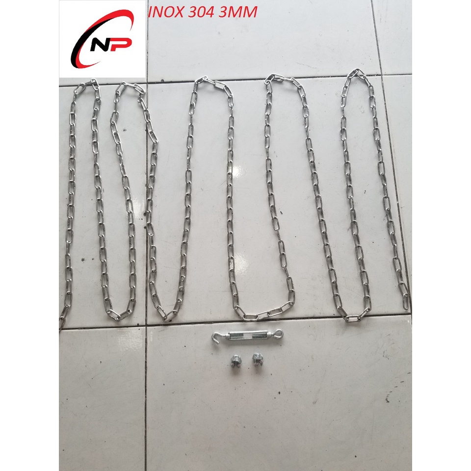 Dây Xích INOX 304 chuẩn xịn 3mm.Kimkhinhatphat