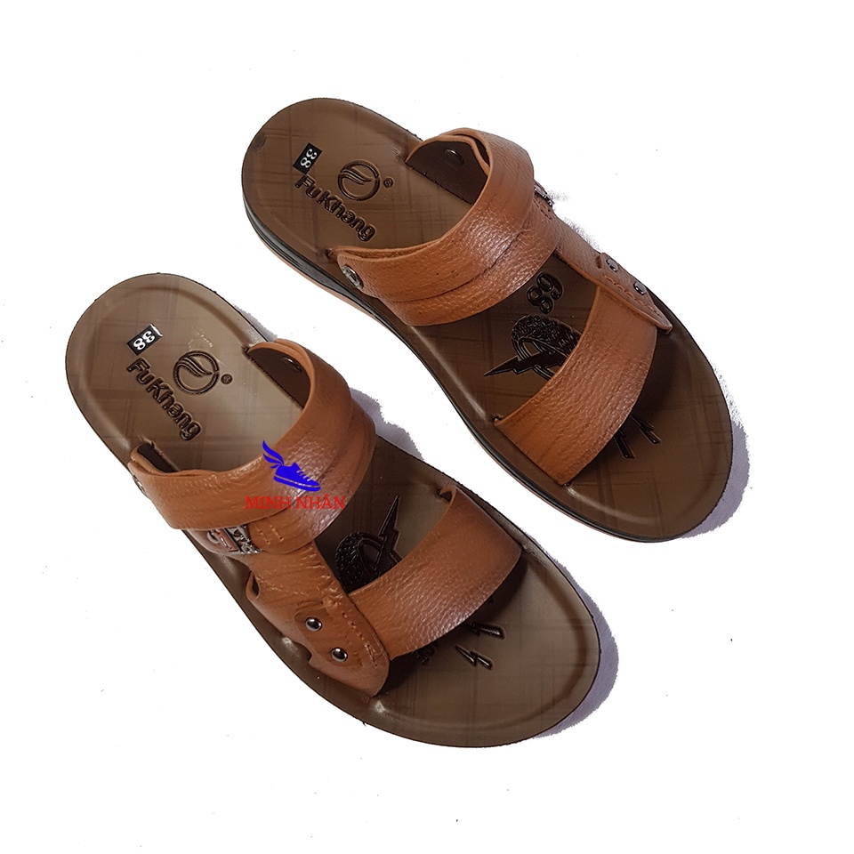Dép da nam Xăng đan Sandal nam da bò xịn quai ngang quai hậu cao cấp xuất khẩu thời trang đẹp giá rẻ Q-4