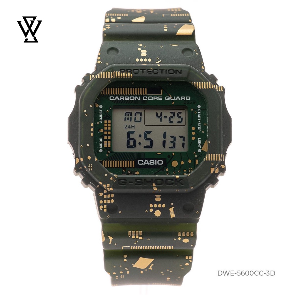 Đồng Hồ Điện Tử Nam Casio G-Shock WATCHSTORE DWE-5600CC-3DR Thiết Kế Mặt Kính Khoáng 43.8mm, Vỏ Carbon Và Dây Cao Su Bền