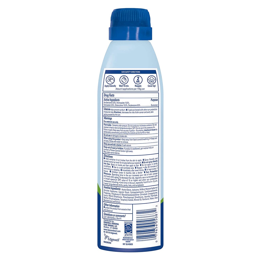 Bình xịt chống nắng kháng nước Banana Boat Ultra Defense MAX Clear Ultra Mist Sunscreen Spray SPF 100 170g