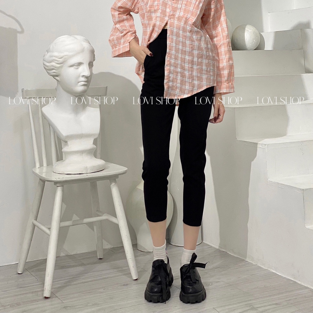 Quần Tây Lưng Thun Quần Baggy lưng thun 9 tấc khoá kéo hông