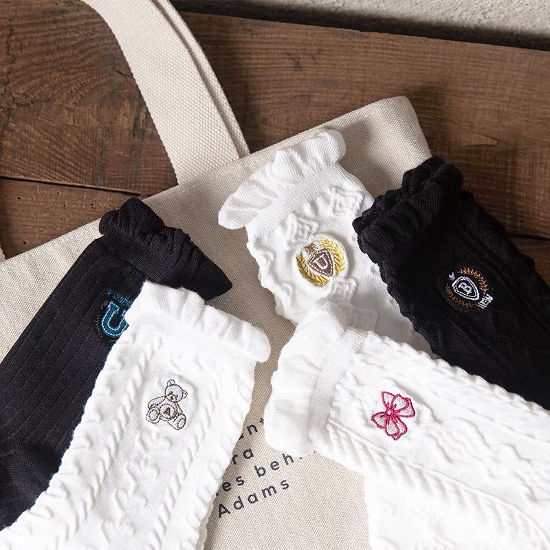 Tất Cổ Cao Cổ Bèo Freesize ERASHOP 079427 - Dễ Thương, Vải Co Giãn 4 Chiều, Phù Hợp Mang Giày Sneaker, Rẻ Đẹp