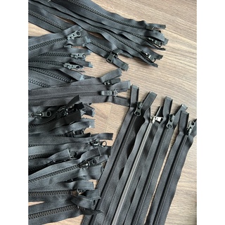 16~70cm) MÀU ĐEN-Dây kéo phao, nylon hiệu YKK, CMZ, XBL để may áo khoác, áo phao hàng tốt VNXK.