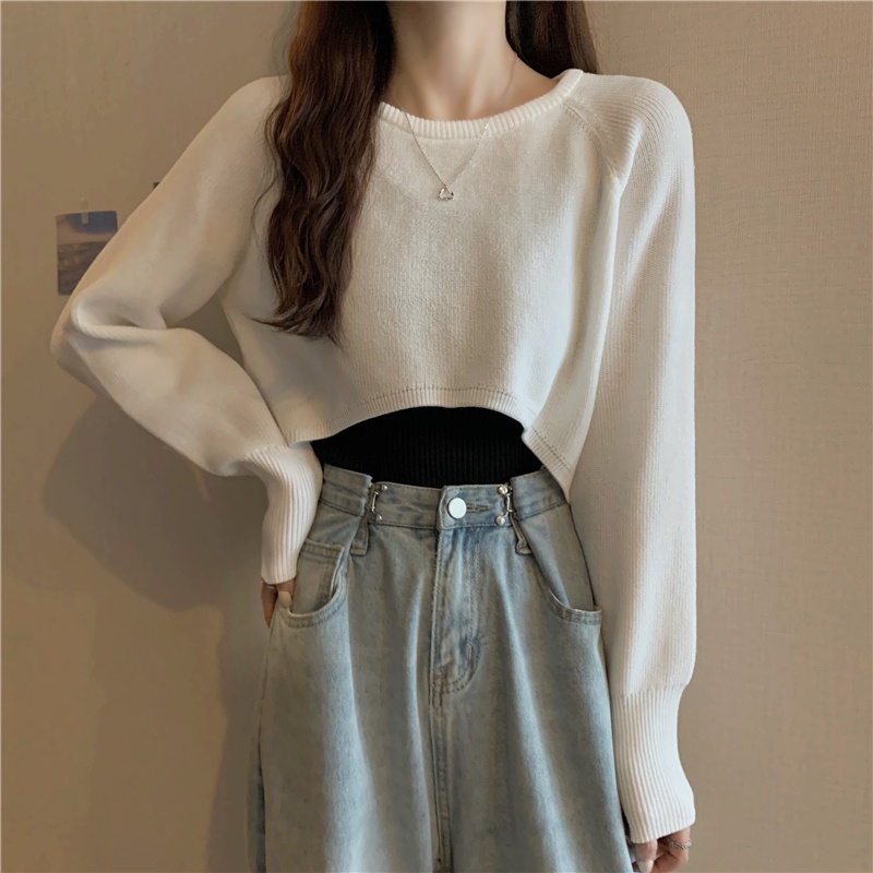 Áo sweater NZN dệt kim tay dài lưng cao thời trang thu đông cho nữ