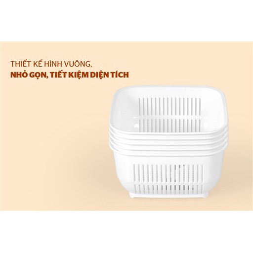 BỘ 5 rổ đựng thực phẩm BIOZONE 16CM KB-BA5B01W