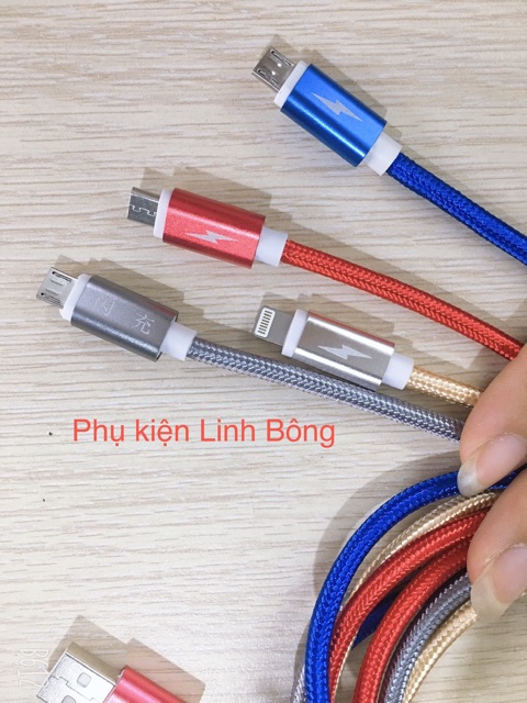 Dây Sạc IPhone, Android, Type C Dài 1M/ 2M/ 3M Bọc Dù