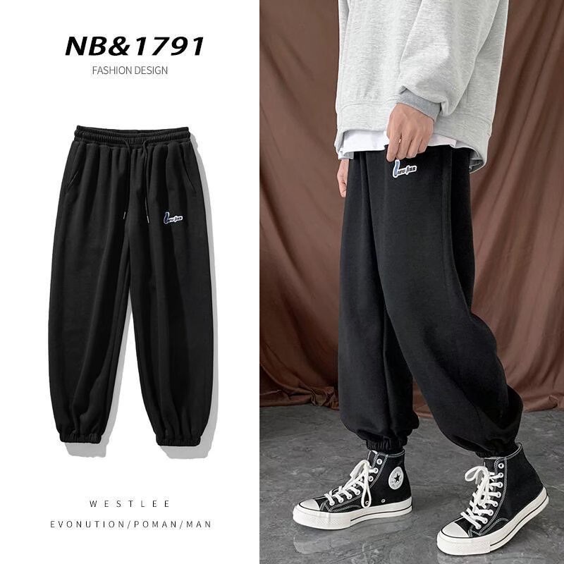 Quần jogger cotton ống rộng phong cách Hàn Quốc thời trang