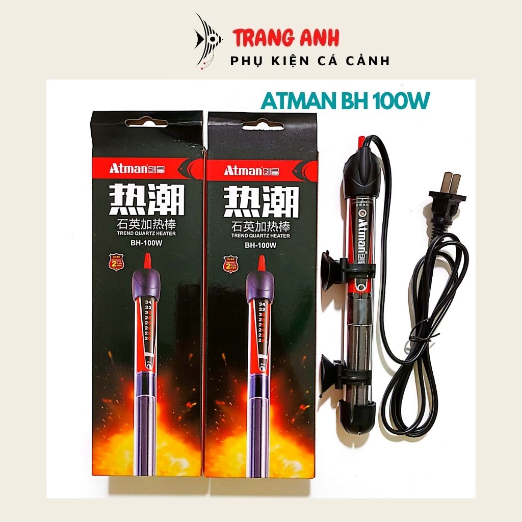 Sưởi, đèn sưởi bể cá Atman BH 100W 200W 300W sưởi hồ cá giúp ổn định nhiệt độ, phòng nấm cho cá