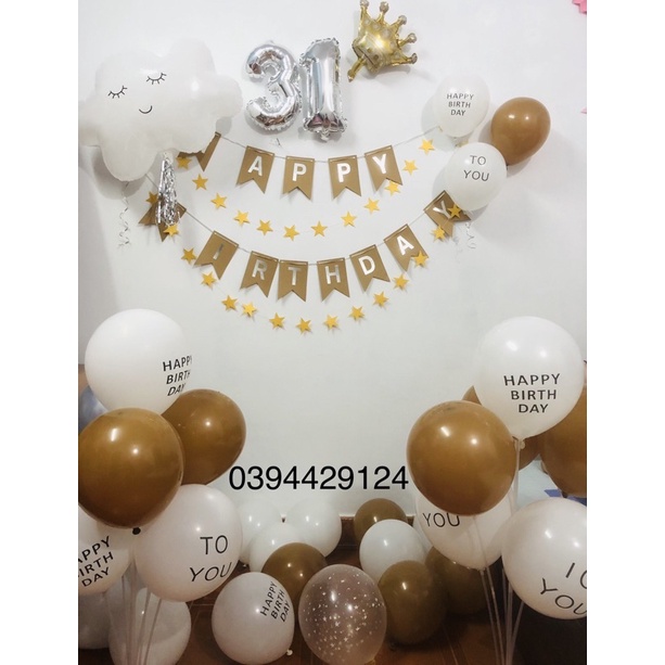SET Bóng Trang Trí Sinh Nhật Phong Cách Hàn Quốc Cực Chất [ Tặng Quà]