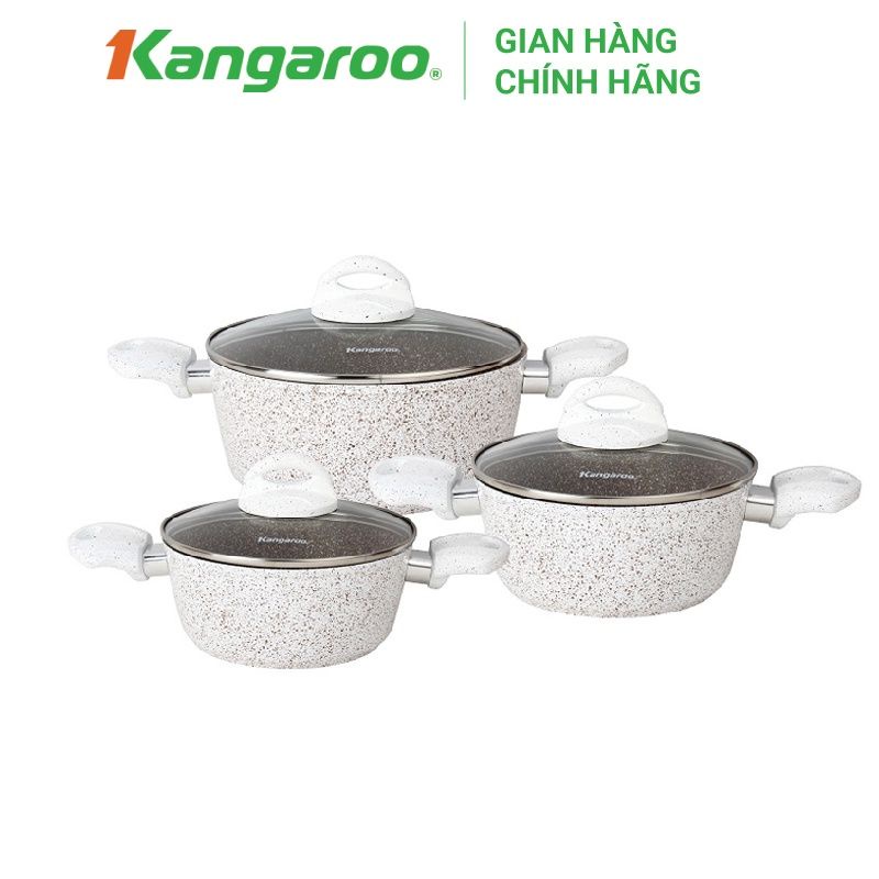 BỘ NỒI NHÔM VÂN ĐÁ ĐÁY TỪ CHỐNG DÍNH KG995