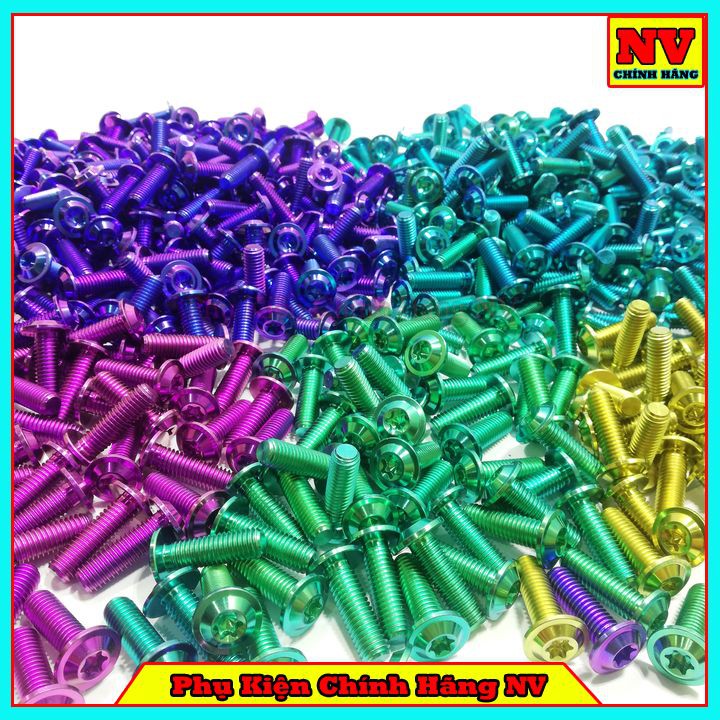 Ốc Đĩa Titan Gr5 8Li25 Đầu Dù Mỏng Gắn Được Hầu Hết Các Xe