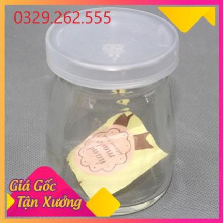 (Sale Khủng)  Set 12 Hũ thủy tinh trơn làm sữa chua có nắp 100ml hàng dầy đẹp