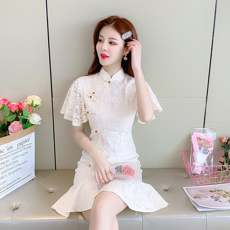 ✴đầm ren sườn xám đuôi cá