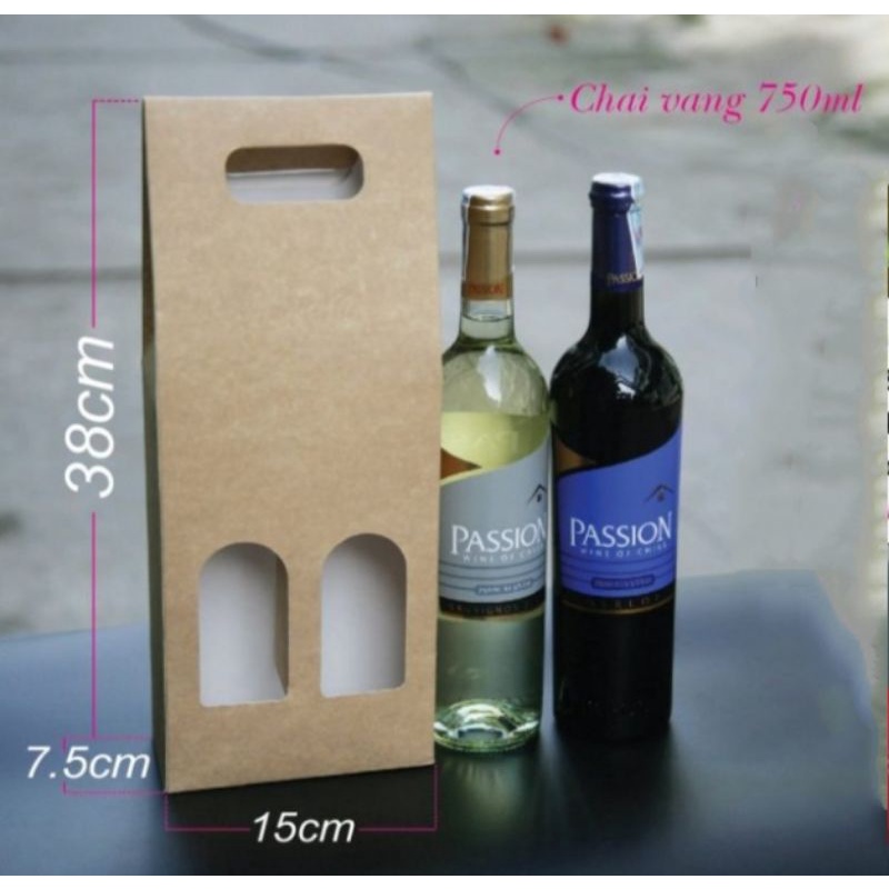50 túi giấy đựng 2 chai rượu vang 750ml