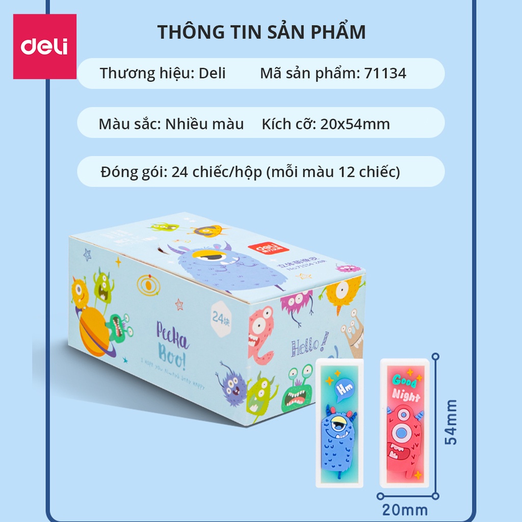 Gôm tẩy họa tiết quái vật nhỏ Deli - Mềm dẻo, chắc chắn và hạn chế để lại vụn tẩy - 71134