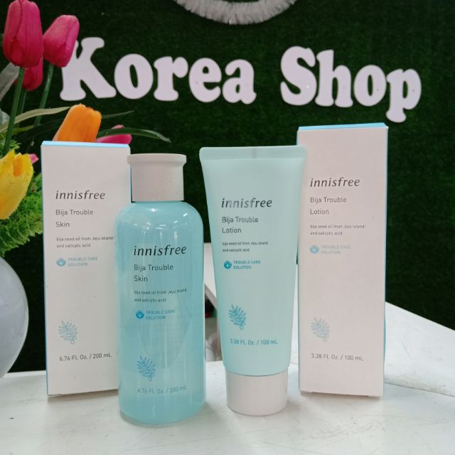Nước hoa hồng - Sữa dưỡng Innisfree bija trouble dành cho da mụn