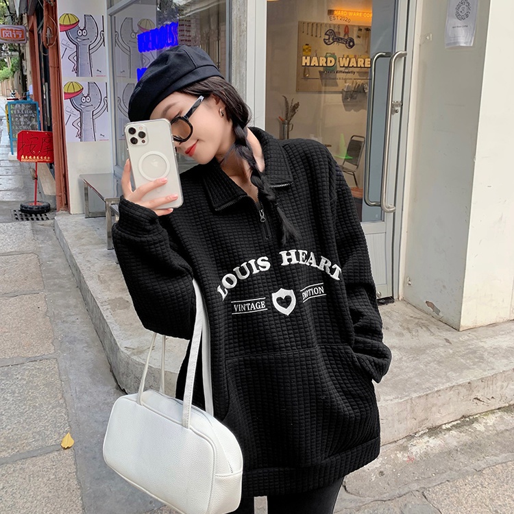 Áo Sweater Cổ Áo Polo Dáng Rộng Thiết Kế Mới Thời Trang Mùa Thu 2021 Cho Nữ
