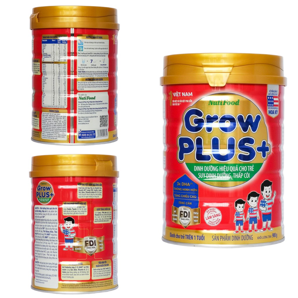 SỮA BỘT NUTIFOOD GROW PLUS+ ĐỦ LOẠI 780/900G